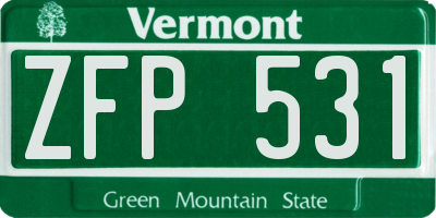 VT license plate ZFP531