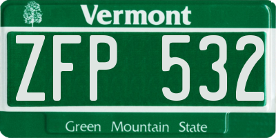 VT license plate ZFP532