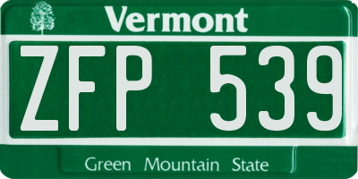 VT license plate ZFP539
