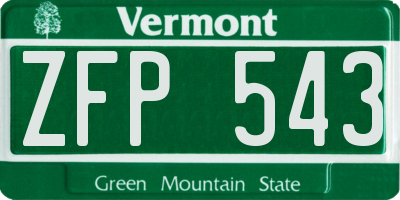 VT license plate ZFP543