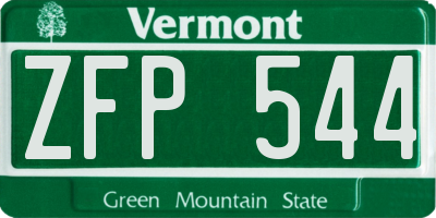 VT license plate ZFP544