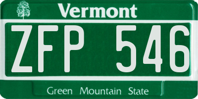 VT license plate ZFP546