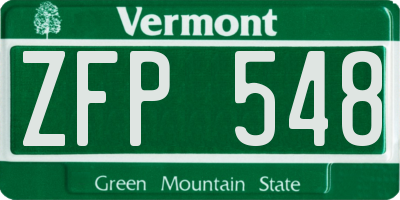 VT license plate ZFP548