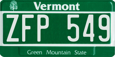 VT license plate ZFP549