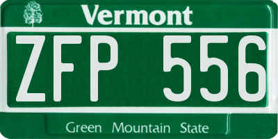 VT license plate ZFP556