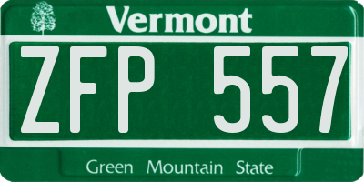 VT license plate ZFP557