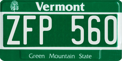 VT license plate ZFP560