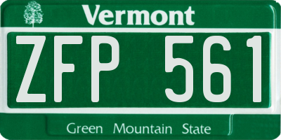 VT license plate ZFP561