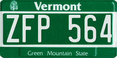 VT license plate ZFP564