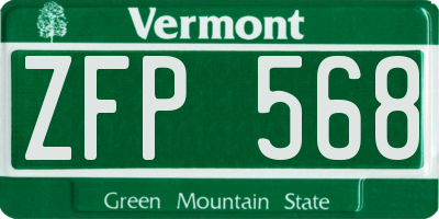 VT license plate ZFP568
