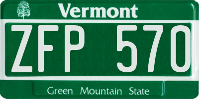 VT license plate ZFP570