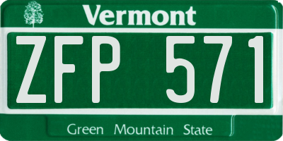 VT license plate ZFP571