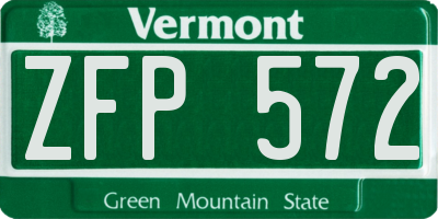 VT license plate ZFP572