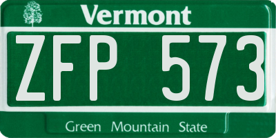VT license plate ZFP573