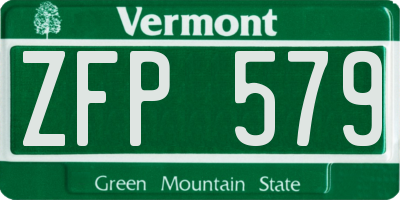 VT license plate ZFP579