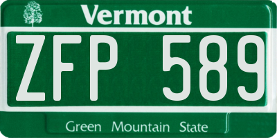 VT license plate ZFP589
