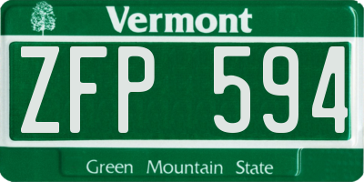 VT license plate ZFP594