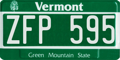VT license plate ZFP595