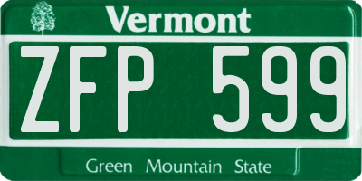 VT license plate ZFP599