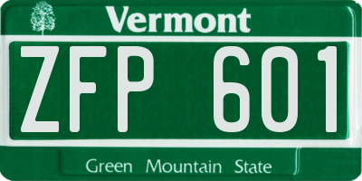 VT license plate ZFP601