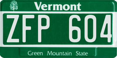 VT license plate ZFP604