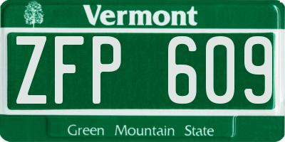 VT license plate ZFP609