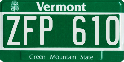 VT license plate ZFP610