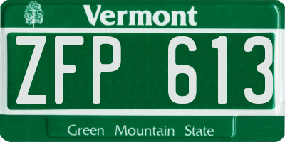 VT license plate ZFP613