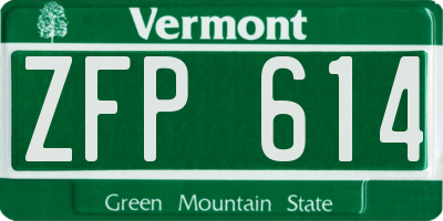 VT license plate ZFP614