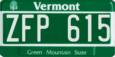 VT license plate ZFP615