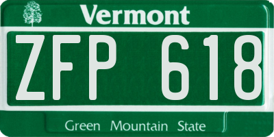 VT license plate ZFP618