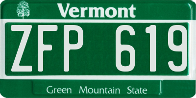 VT license plate ZFP619