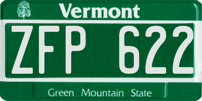 VT license plate ZFP622
