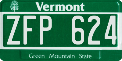 VT license plate ZFP624