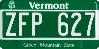 VT license plate ZFP627