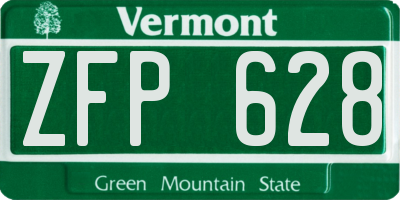 VT license plate ZFP628