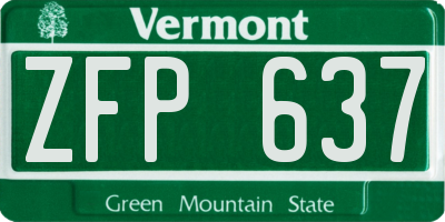 VT license plate ZFP637
