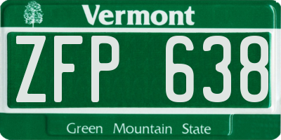 VT license plate ZFP638