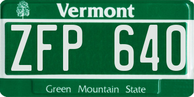 VT license plate ZFP640
