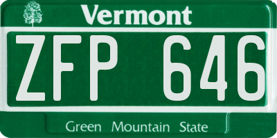 VT license plate ZFP646