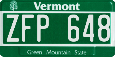 VT license plate ZFP648