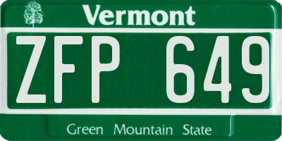 VT license plate ZFP649