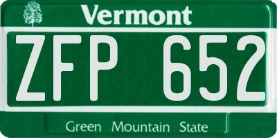 VT license plate ZFP652