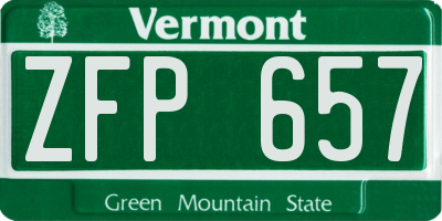 VT license plate ZFP657