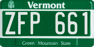 VT license plate ZFP661