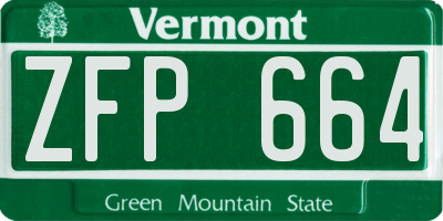 VT license plate ZFP664