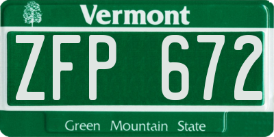 VT license plate ZFP672