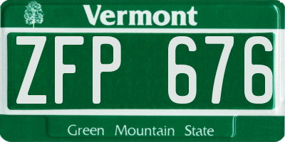 VT license plate ZFP676