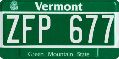 VT license plate ZFP677