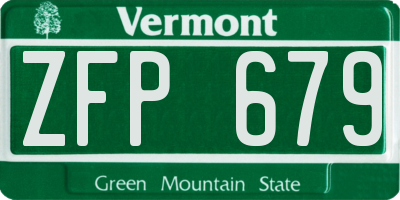 VT license plate ZFP679